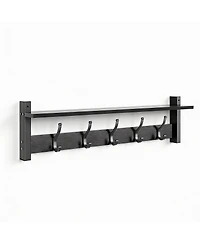 Yigii Vintage Brown Wall Coat Rack with Shelf & Hooks