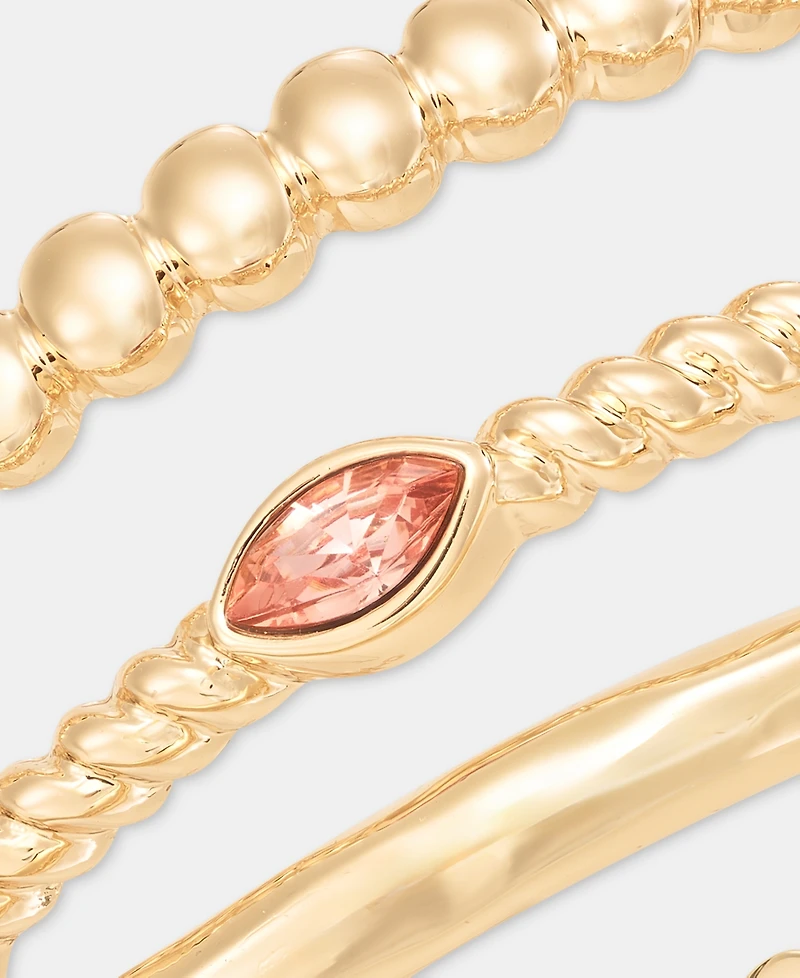 Anne Klein 3-Pc. Set Navette Stone Bangle Bracelets