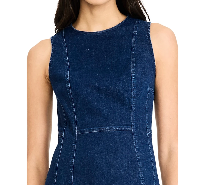 Maggy London Women's Sleeveless Crew Neck Midi Dress