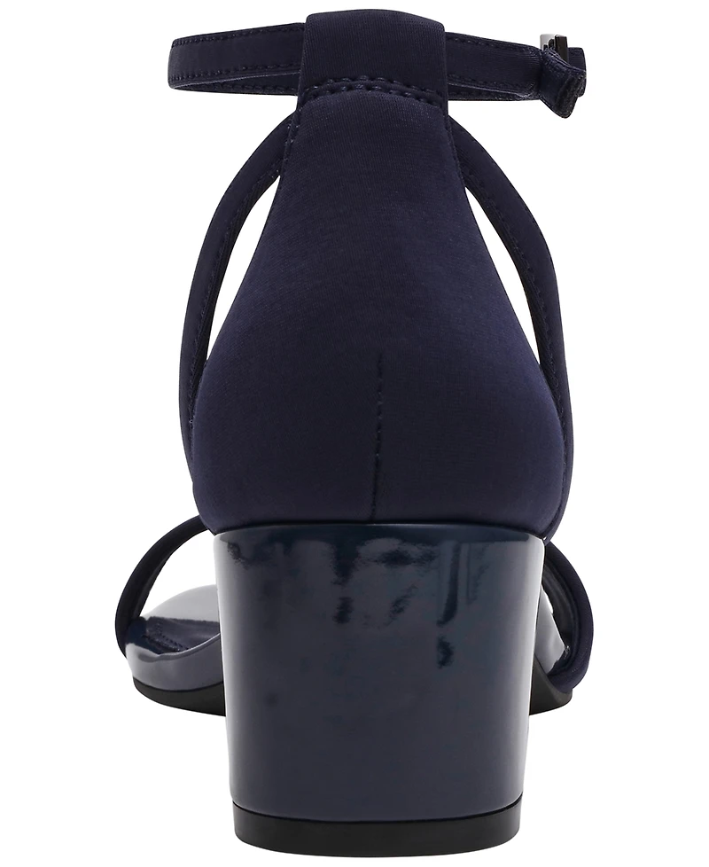 Anne Klein Women's Mia Ankle Strap Block Heel Dress Sandals