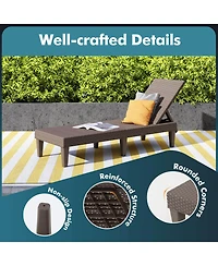 Patio Lounge Chair Recliner Chair with 3-Position Adjustable Backrest & Cushion