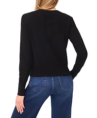 CeCe Women's Crewneck Long-Sleeve Cardigan