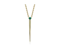 Genevive 14K Gold Plated Sterling Silver Green Linear Necklace and Earring Set
