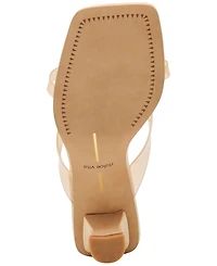 Dolce Vita Women's Brevel Vinyl Jelly Thong Low Block Heel Dress Sandals