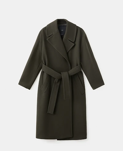 Mango Women's Belted Manteco Wool Coat