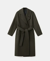 Mango Women's Belted Manteco Wool Coat