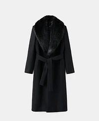 Mango Women's Fur Collar Manteco Wool Coat