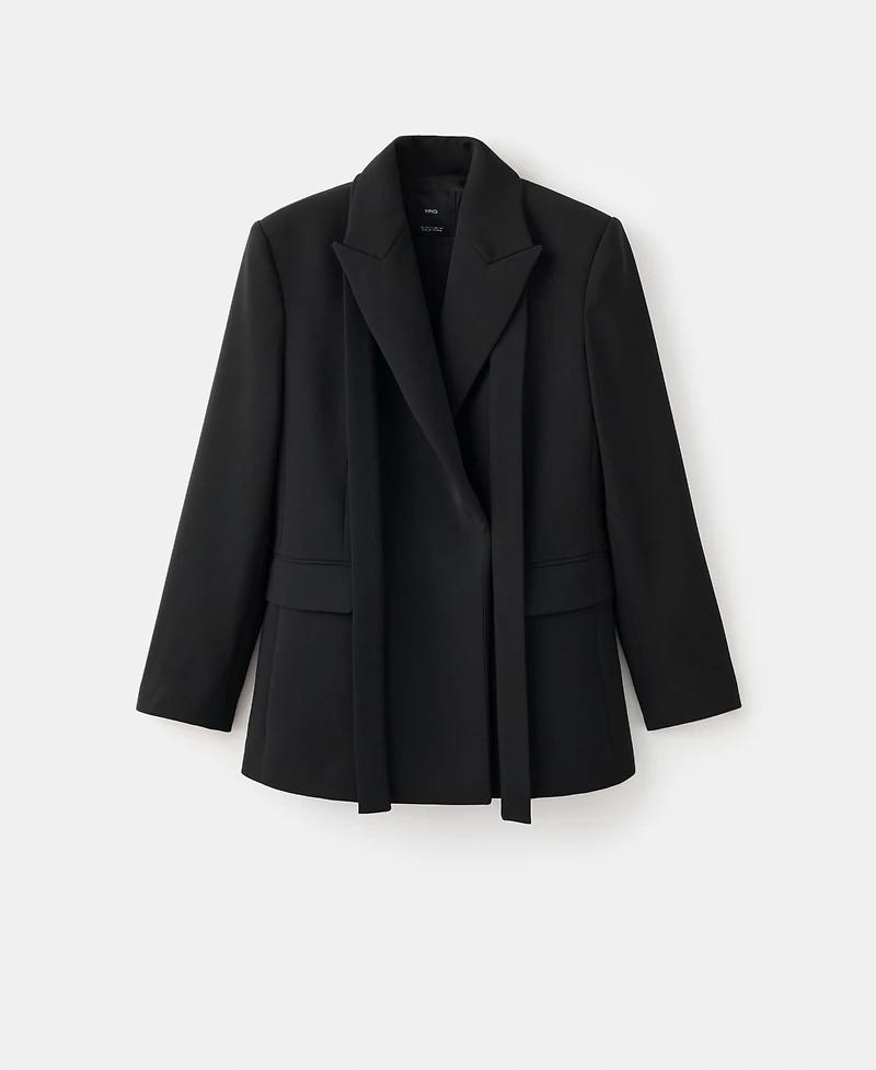 Mango Women's Scarf Suit Jacket