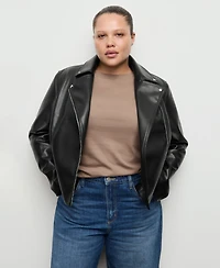 Mango Women's Faux-Leather Biker Jacket