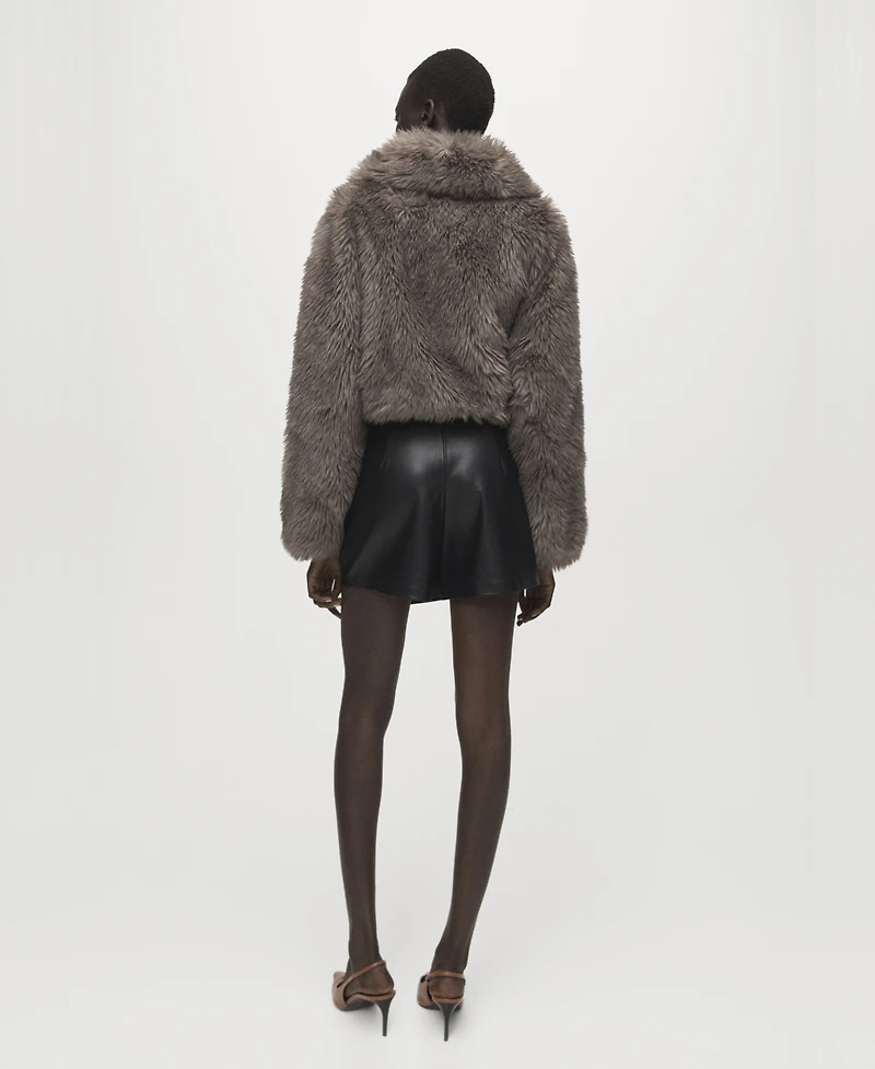 Mango Women's Faux-Leather Culottes Shorts