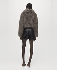 Mango Women's Faux-Leather Culottes Shorts