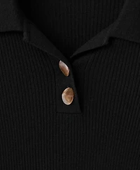 Mango Women's Polo-Neck Ribbed Sweater
