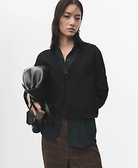 Mango Women's V-Neck Knitted Cardigan Sweater