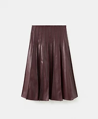 Mango Women's Faux-Leather Godet Skirt