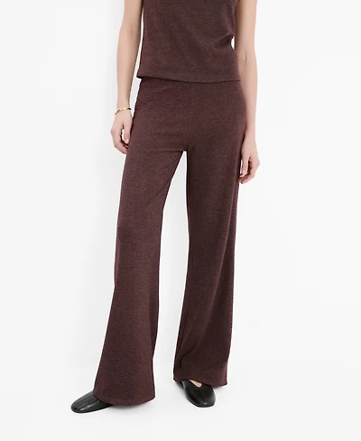 Mango Women's Elastic Waistband Knitted Pants