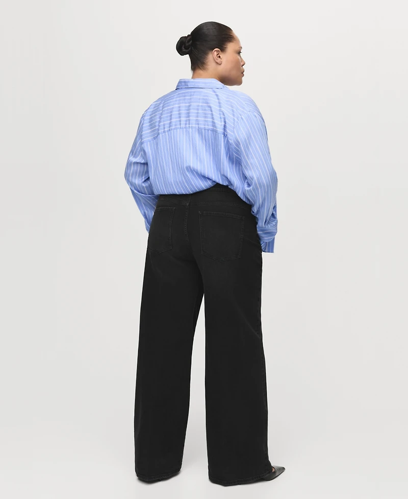 Mango Women's High-Waisted Wide-Leg Jeans