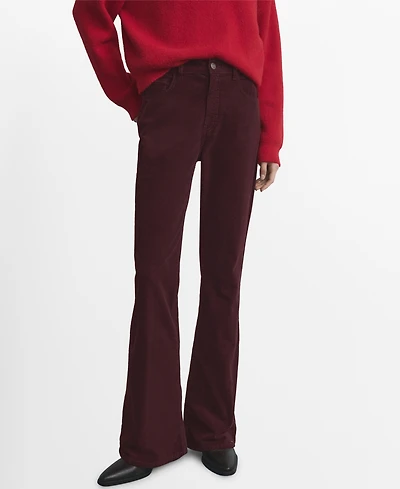 Mango Women's Velvet Flared Jeans
