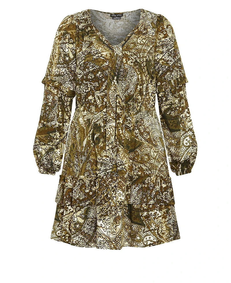 City Chic Women's Plus Nicky Print Dress