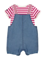 Disney Baby Girls' Minnie Mouse Bodysuit & Shortall, 2-Piece Set