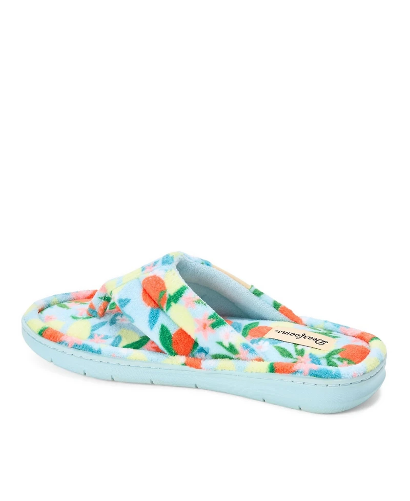 Dearfoams Women's Wrenley Terry Thong Flip Flop House Slipper