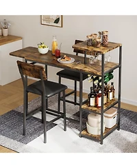 Gaomon Kitchen Table Dining Table Set for 2 3-Piece Expandable Bar Table and Chairs Set
