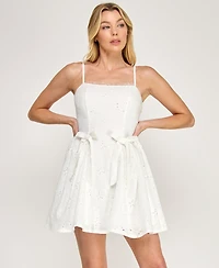 Row A Women's Sleeveless Fit & Flare Mini Dress
