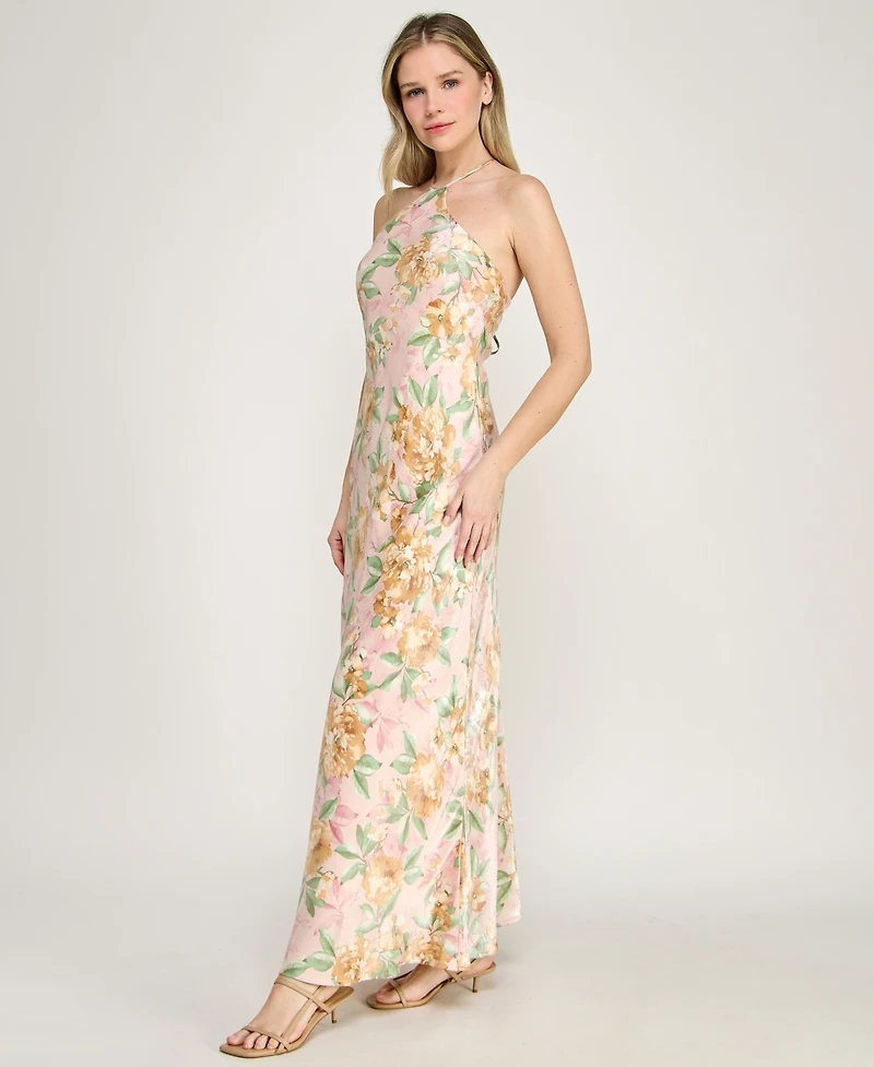 Row A Women's Halter Neck Maxi Dress