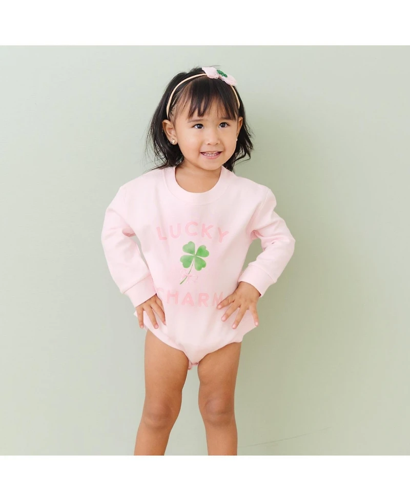 Sweet Wink Baby Girls Lucky Charm St. Patrick's Day Long Sleeve Romper