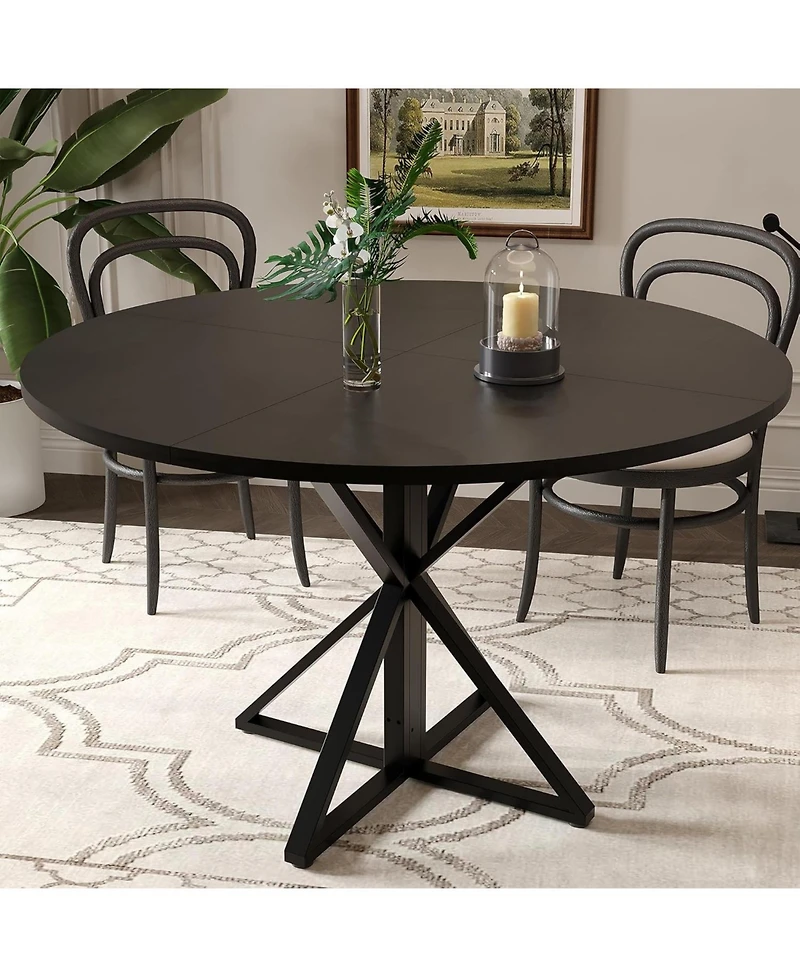 Gaomon Kitchen Table Round Dining Table for 4 47 inch Farmhouse Kitchen Table Circle Dinner Table