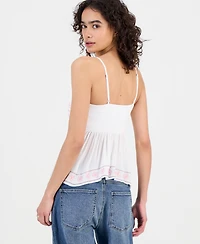 Ultra Flirt Juniors' Smocked Handkerchief-Hem Tube Top