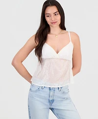 Just Polly Juniors' Sequin Babydoll Tank