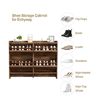 Draft - gaomon Shoe Cabinet with 4 Flip Drawers, Wooden Shoe Organizer Cabinet with Adjustable Shelf, Shoe Storage for Entryway, Hidden Shoe Cabinet