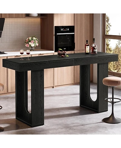 Draft - Tribesigns Bar Table, Modern Counter Height Pub Table, Rectangular Home Coffee Bar Unit with Sturdy Legs