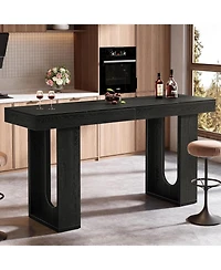 Draft - Tribesigns Bar Table, Modern Counter Height Pub Table, Rectangular Home Coffee Bar Unit with Sturdy Legs