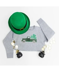 Draft - Sweet Wink Toddler Boys Shamrock Truck Patch St. Patrick's Day Sweatshirt