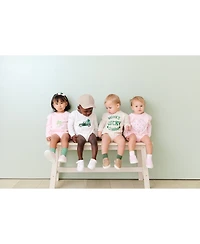 Draft - Sweet Wink Baby Boys Shamrock Truck Patch St. Patrick's Day Long Sleeve Romper