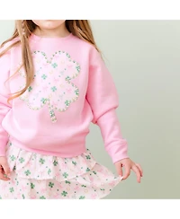 Sweet Wink Baby Girls Ditsy Shamrock Patch St. Patrick's Day Sweatshirt