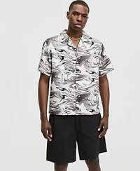 Mode of One Men's Relaxed-Fit Water Camo Short-Sleeve Shirt, Macy's Exclusive