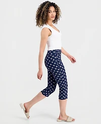 Jm Collection Petite Graphic Flourish Rivet Capri Pants, Macy's Exclusive