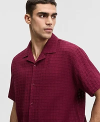 Mode of One Men's Relaxed-Fit Crinkled Short-Sleeve Shirt, Macy's Exclusive