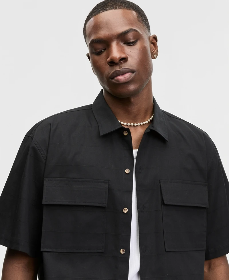 Mode of One Men's Relaxed-Fit Short-Sleeve Ripstop Shirt, Macy's Exclusive