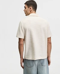 Mode of One Men's Relaxed-Fit Boucle Short-Sleeve Camp Shirt, Macy's Exclusive