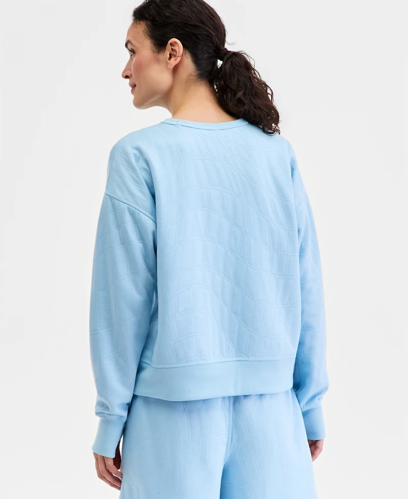 Id Ideology Women's Quilted Reversible Crewneck Sweatshirt, Macy's Exclusive
