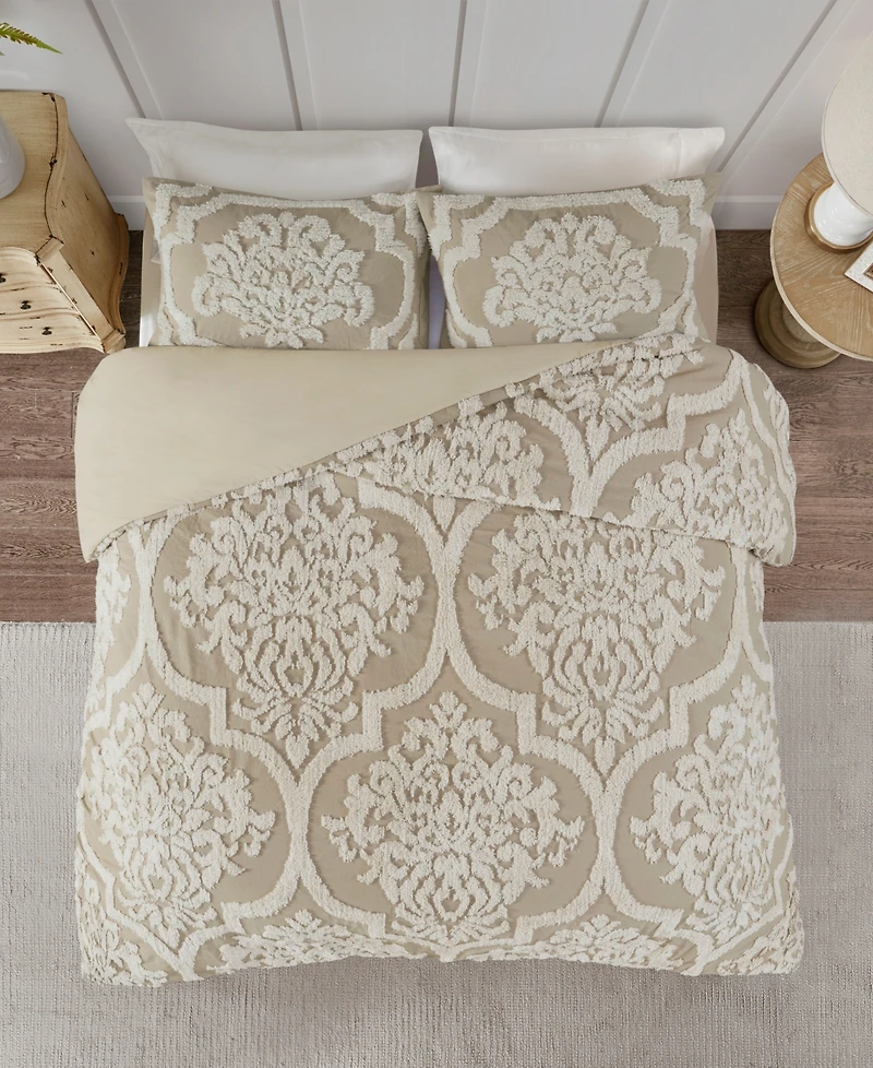 Madison Park Viola Damask 3-Pc. Comforter Set, Full/Queen