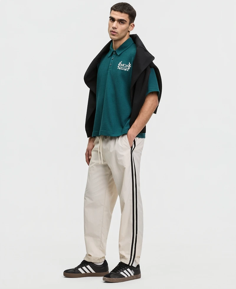 Mode of One Men's Relaxed-Fit Textured Polo Shirt, Macy's Exclusive