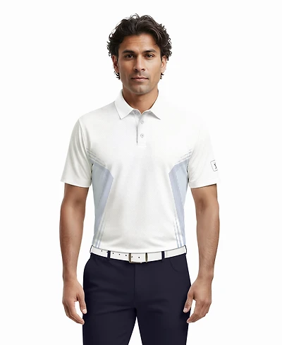 Pga Tour Men's Faux Seamless Mapped Golf Polo Shirt