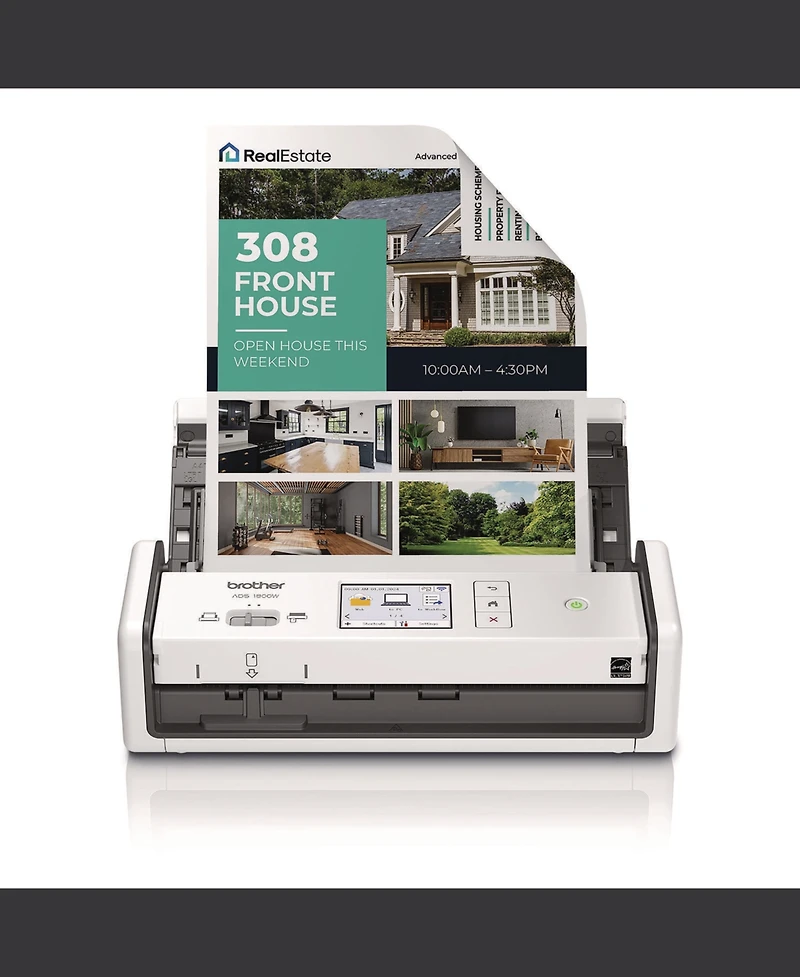 Brother ADS1800W 600 dpi x 600 dpi Optical Resolution 20-Sheet Duplex Auto Document Feeder Ads-1800W Compact Desktop Scanner