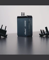 Verbatim 32205 240 Watts 4-Port GaN Wall Charger - Black/Gray