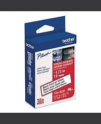 Brother P-Touch TZES231G 0.47 in. x 26.2 ft. TZe Standard Adhesive Laminated Labeling Tape - Black on White