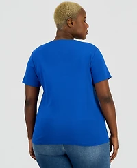 Style & Co Plus Short-Sleeve Henley Top, Exclusively at Macy's